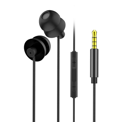 3.5mm Jack in-Ear Universal Wired Earphone Headset with Microphone Subwoofer-Black