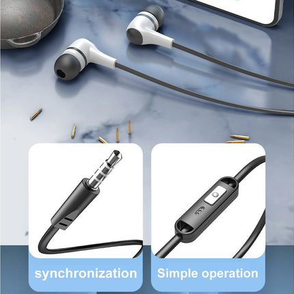 In-ear HiFi Stereo Wired Earphone 3.5mm Jack Sports Earbuds with Storage Box-Black White
