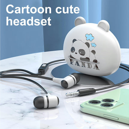 In-ear HiFi Stereo Wired Earphone 3.5mm Jack Sports Earbuds with Storage Box-Black White