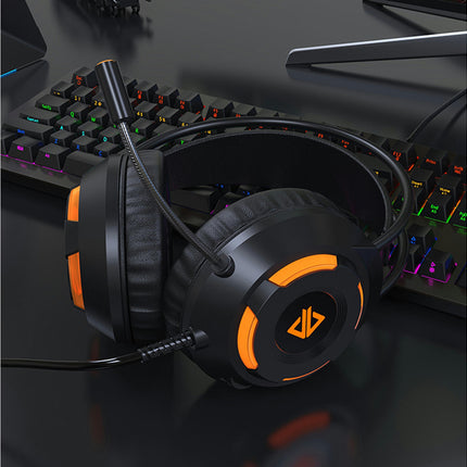 Over-ear Noise Reduction USB 7.1 Surround Sound Headset AJAZZ AX120 Wired Headphone-Black