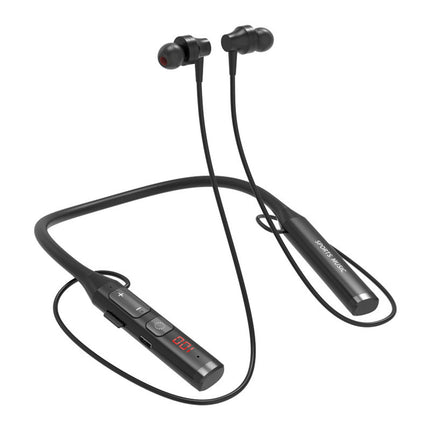 Neckband Wireless Earbud Bluetooth 5.0 Stereo Sports Earbud for Doing Sports-Black