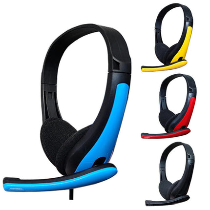 3.5mm Lightweight Wired Headset Stereo Gaming Noise Canceling Headphone with Mic-Yellow