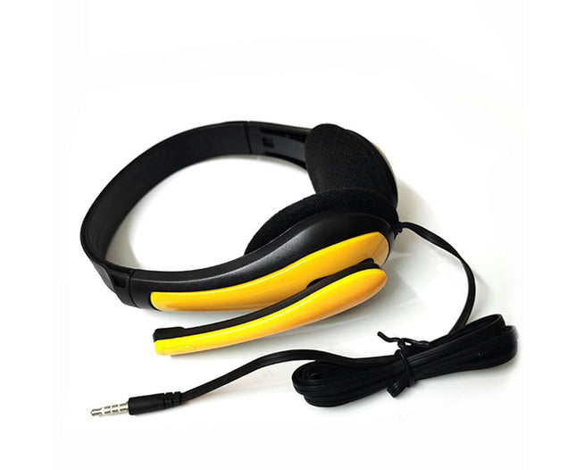 3.5mm Lightweight Wired Headset Stereo Gaming Noise Canceling Headphone with Mic-Yellow