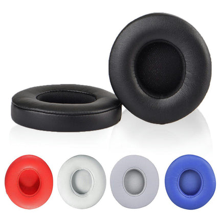 2Pcs Replacement Earpads Cover Wireless Headphone Cushion Earmuff for Solo 2 3-Black