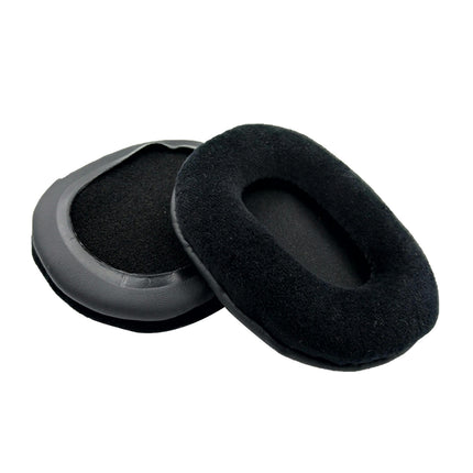 1 Pair Headphone Accessory Faux Leather Soft Velvet Earpad Cushion Replacement -Black