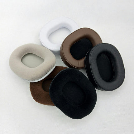 1 Pair Headphone Accessory Faux Leather Soft Velvet Earpad Cushion Replacement -Black