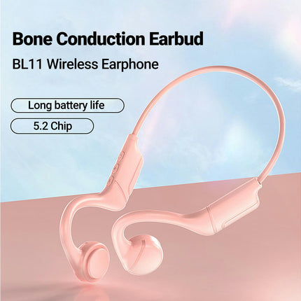 BL11 Noise Cancelling Wireless Earphone IPX5 Waterproof Bluetooth 5.2 Earbud for Doing Sports-Pink