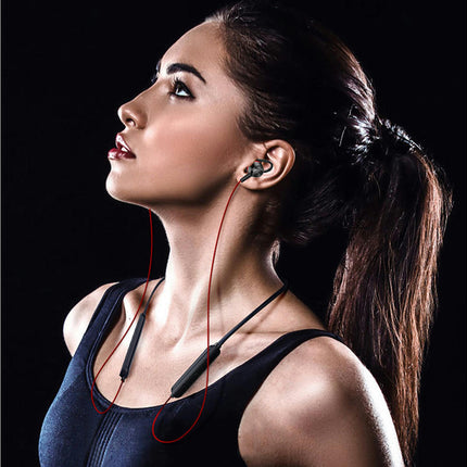 Wireless Earbud Bluetooth-compatible5.0 Sports Dynamic Neckband Earphone for Sports-Red
