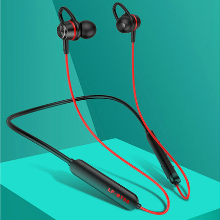 Wireless Earbud Bluetooth-compatible5.0 Sports Dynamic Neckband Earphone for Sports-Red