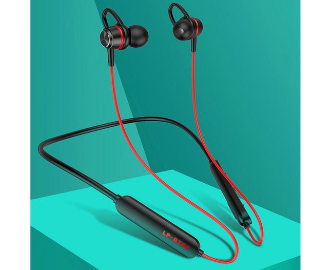 Wireless Earbud Bluetooth-compatible5.0 Sports Dynamic Neckband Earphone for Sports-Red