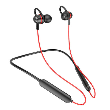 Wireless Earbud Bluetooth-compatible5.0 Sports Dynamic Neckband Earphone for Sports-Red