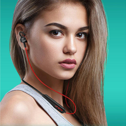 Wireless Earbud Bluetooth-compatible5.0 Sports Dynamic Neckband Earphone for Sports-Red