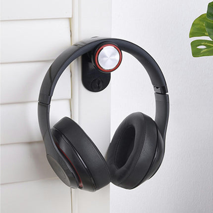 Headphone Storage Bracket Retractable Desk Wall Mount Sticky Hook Display Stand-Black