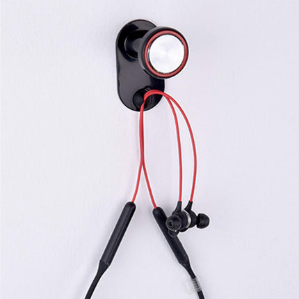 Headphone Storage Bracket Retractable Desk Wall Mount Sticky Hook Display Stand-Black