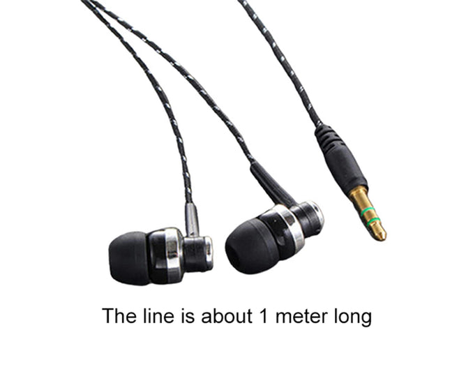In-ear Sports Earphone Bass Stereo 3.5mm Wired Headphone for iPhone-Black