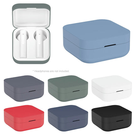 Silicone Anti-scratch Bluetooth-compatible Earphones Protective Case for Xiaomi Air 2 SE-White