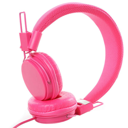 EP05 High Fidelity Wired Headphone Foldable 3.5mm Stereo Gaming Headset for Computer-Rose Red