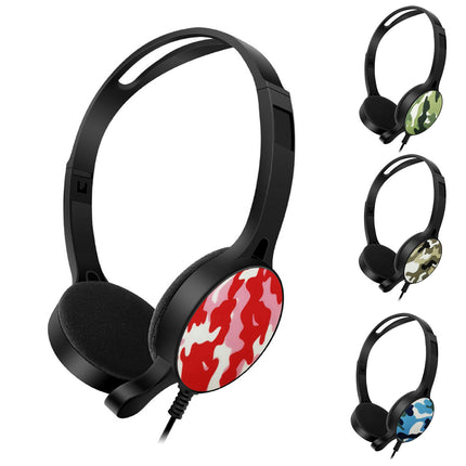 3.5mm Plug Noise Reduction Headphone Universal Foldable Retractable Headphone with Mic-Red