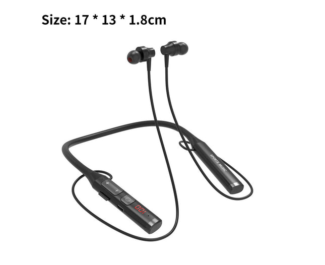 Multifunctional Wireless Earbud  Bluetooth5.0 Neckband Stereo Sports Earbud for Doing Sports-Black