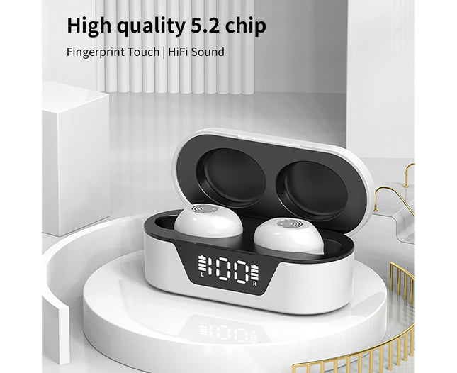 T31 Long Standby Time Bluetooth Earphone HiFi Gaming In-ear Earbud for Listening to Music-White