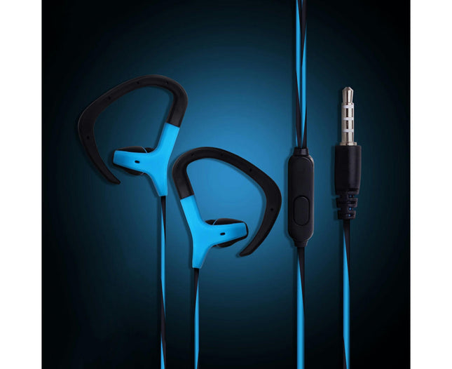 3.5mm Running Sport Music Stereo Earphone Headset In-Ear Headphone with Mic-Blue