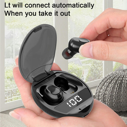 In-ear 9D Sports Earphones L30 Bluetooth 5.0 Wireless Stereo Digital Display Earphones-Black