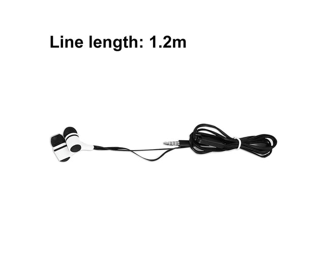 In-ear HiFi Stereo Wired Earphone 3.5mm Jack Sports Music Earbuds with Storage Box-Black White