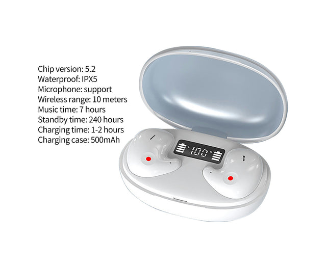 Wireless Earbud with Voice Assistant Bluetooth 5.2 Mini Stereo Earbud for Fitness-White