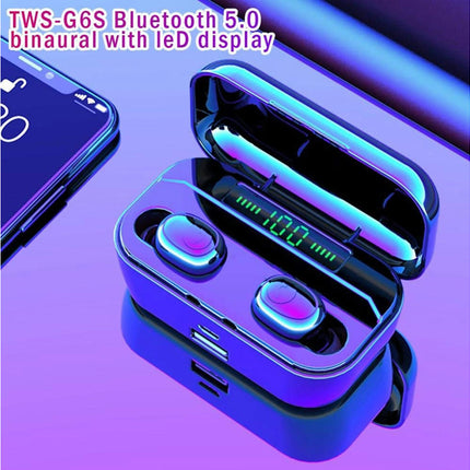 G6S In-Ear Mini Bluetooth Earphone 5.0 Wireless Earphone Earbud with Charging Box-White