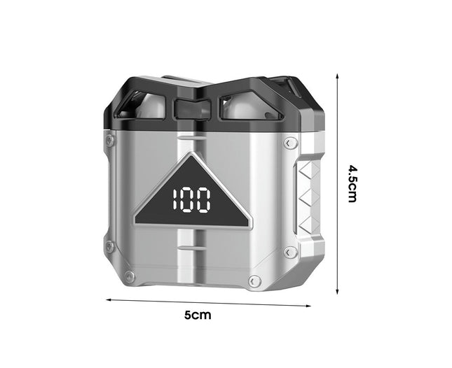 HiFi ENC Noise Cancelling JX30 Wireless Earphone LED Power Display Bluetooth 5.3 Sports Earbud-Grey