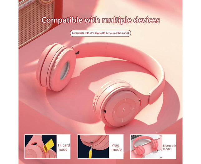 Y08 Wireless Bluetooth Headphone HiFi Over Ear Headphone Headset with Microphone-Black