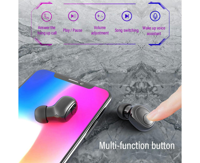 G6S Portable 5.0 Wireless Bluetooth Earphone Earphone with LED Display Charge Box-White
