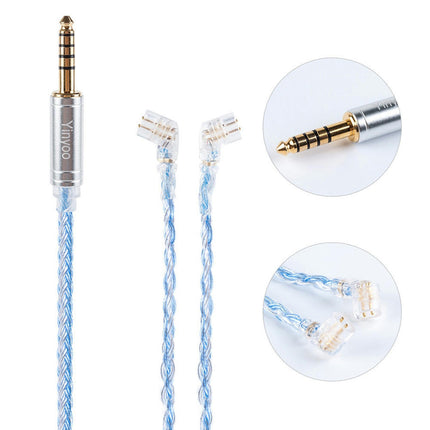 HIFIHEAR MMCX/2Pin/QDC 16 Core Braided Silver Plated Balanced Cable Earphone -6#