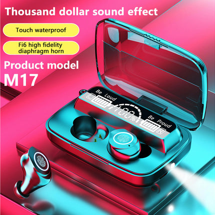 M17Wireless LED Display HiFi Stereo Bluetooth-compatible V5.1 Headset with Microphone-Black