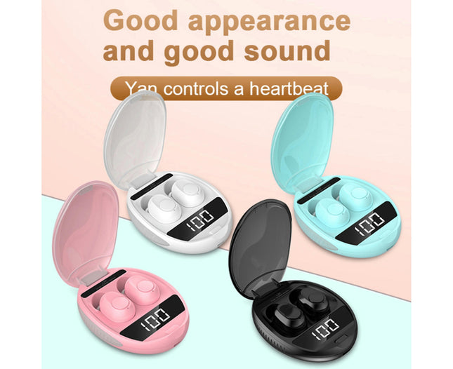 5.0 Digital Display Earphone TWS Bluetooth-compatible Headset Charging Box Sports Headphone-Blue