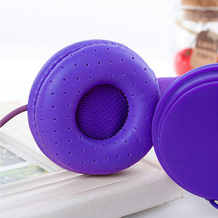 EP05 High Fidelity Wired Headphone 3.5mm Stereo Gaming Foldable Headset for Computer-Purple