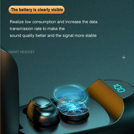 5.0 Rechargeable LB60 Wireless Bluetooth-compatible In-Ear Earphone with Power Display-Black