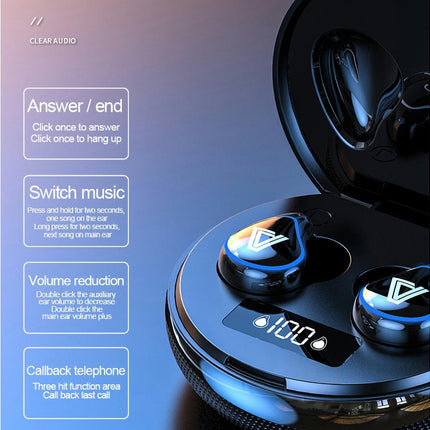 A29Wireless Bluetooth-compatible Earbuds Headphones 5.0 Touch Digital Display Earphone-White