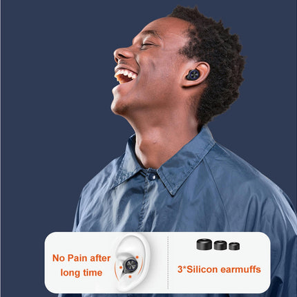 TW90 Wireless Bluetooth Earphones V5.0 Stereo HiFi Smart Touch In-ear Earphones with Mic-Black