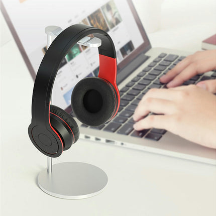 Portable Bracket Aluminum Alloy Headset Display Stand Desktop Headphone Holder-Black