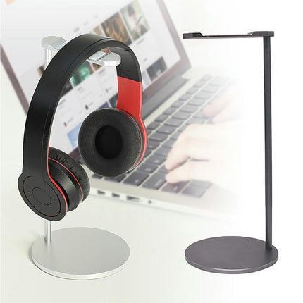 Portable Bracket Aluminum Alloy Headset Display Stand Desktop Headphone Holder-Black