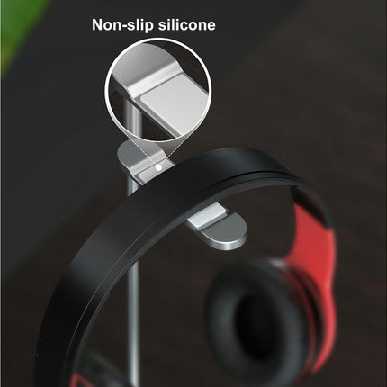 Portable Bracket Aluminum Alloy Headset Display Stand Desktop Headphone Holder-Black