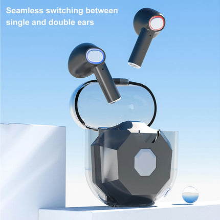 1 Pair ABS Bluetooth-compatible XT3 Wireless Headset 5.1 Stereo Earphone for Music-Black