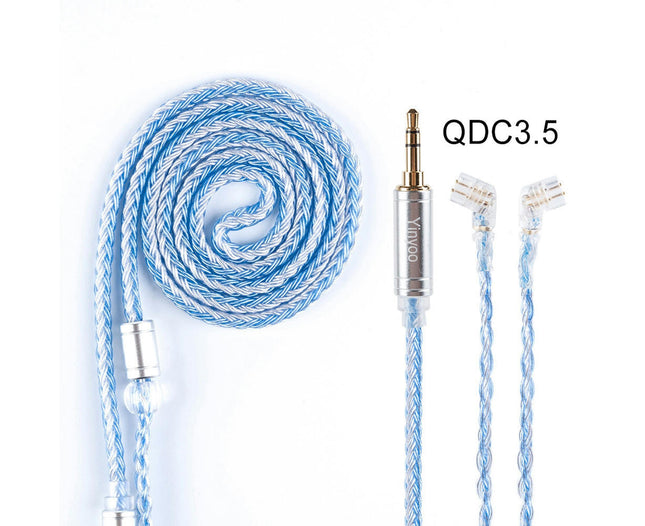HIFIHEAR MMCX/2Pin/QDC 16 Core Silver Plated Earphone Balanced Cable Braided-9#