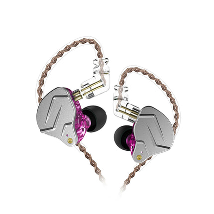 Ear Hook KZ-ZSNpro Double Dynamic 2Pin Plug Stereo Music In-ear Wired Earphones-Purple