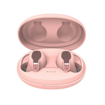 XY-5 Bluetooth-compatible Wireless Earphones 5.0HiFi Stereo Earbuds with Charging Box-Pink