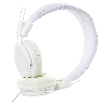Wired Universal Stereo Headset 3.5mm Stretchable Folding Over-Ear Headphone-Yellow