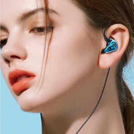 Music Sport Headset with Mic Heavy Bass 3.5mm Universal Wired Earphone Hang Ear-Black
