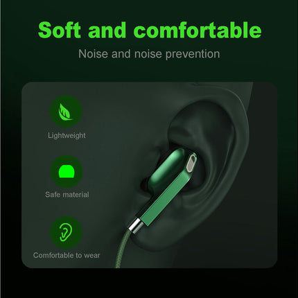 In-Ear Wired Earphone Dual Dynamic Coil 4-Speaker Stereo Headphone Earbuds-Green