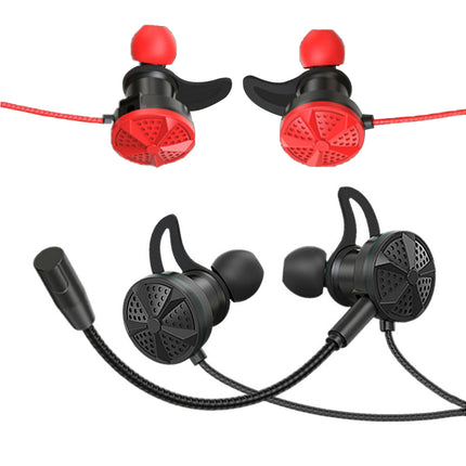 Gaming Earbuds with Microphone G8 L-shaped 3.5mm Plug Wired Dynamic Earphone-Black